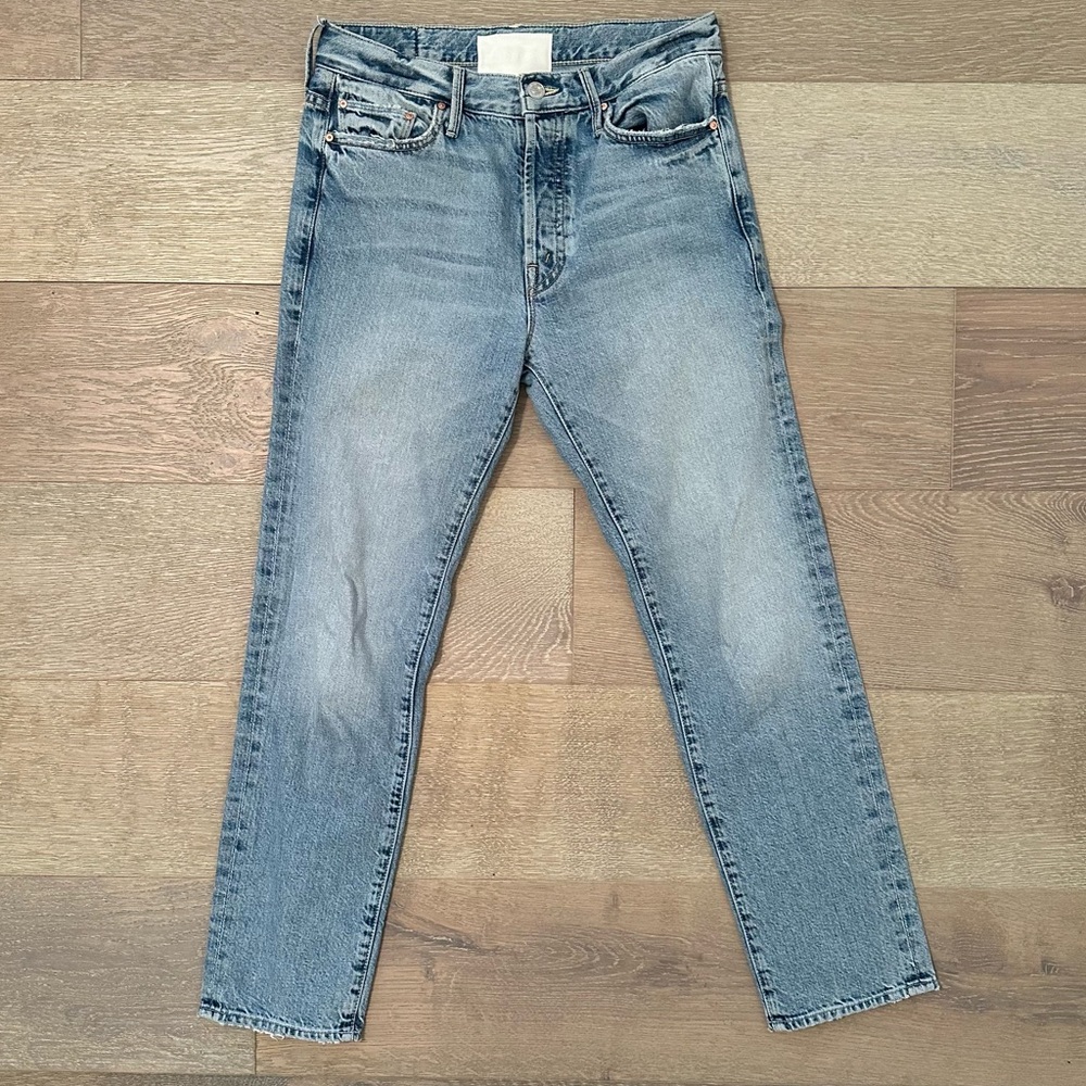 MOTHER Denim Blue Ankle Crop Jeans